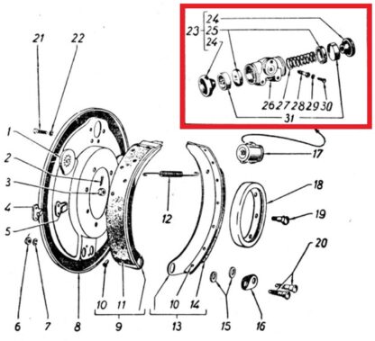 Opravná sada brzdového válečku 32 mm - Image 3