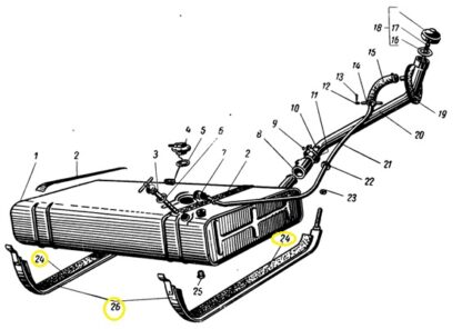 Držáky nádrže paliva – pření, zadní - Gaz 69 A - Image 3