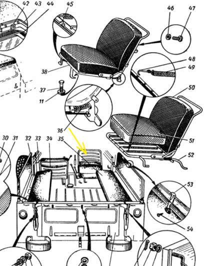 Plech zadní části opěradla - Gaz 69 / Gaz 69 A - Image 4